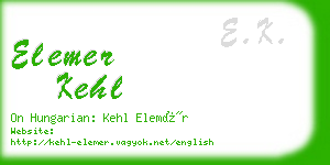 elemer kehl business card